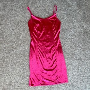 Hot Pink Satin Dress